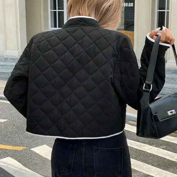 Women's Winter Zip-Up Collar Short Casual Padded Coat - Picture 4 of 4